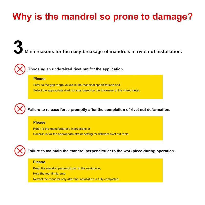 CORWIN Store Hand Rivet nut Tool Mandrel (1/4-20) - Image 5